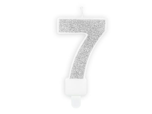 Picture of BIRTHDAY CANDLE SILVER NUMBER 7